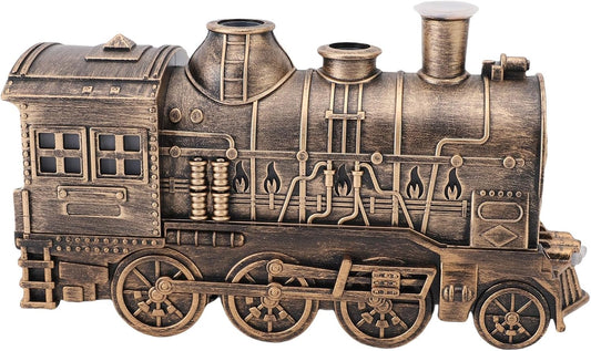 300ml Train Diffusers for Essential Oils, Cool Mist Aromatherapy Diffuser with Dual Nozzles, Quiet Vintage Steam Train Design, 2/8H Timer, for Bedroom, Office, Desktop, Christmas Gift