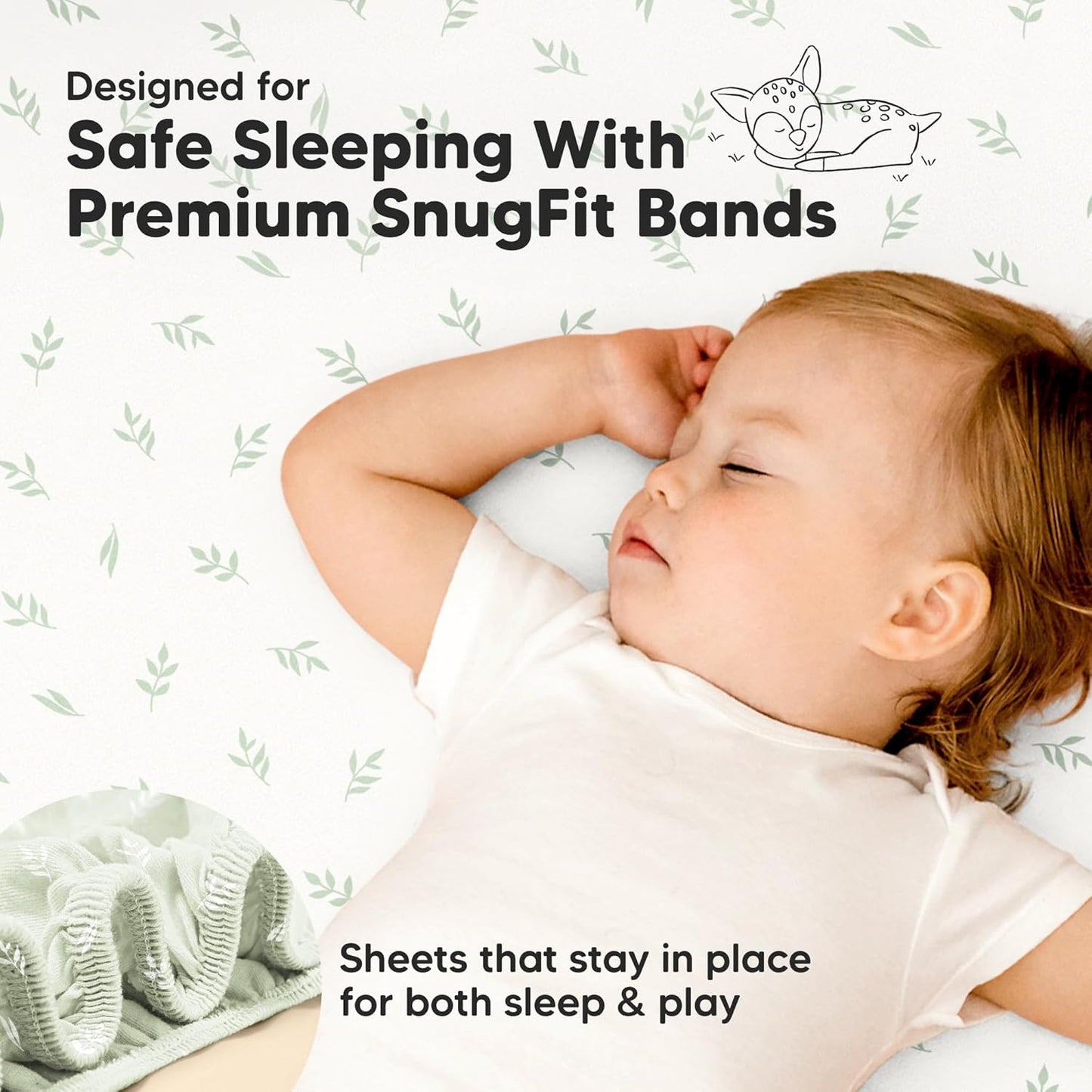 2-Pack Waterproof Pack and Play Sheets, Mini Crib Sheets Fitted for Boy, Girl - 38 x 26 Viscose from Bamboo Pack N Play Mattress Sheets for Graco, Toddler Playard Baby Crib Sheets Neutral (Blue Flax) - Colors B