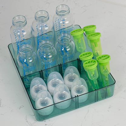 Dr. Brown's Baby Bottle Storage Tray with Customizable Compartments, Store and Organize Bottles, Parts, and Accessories, BPA-Free
