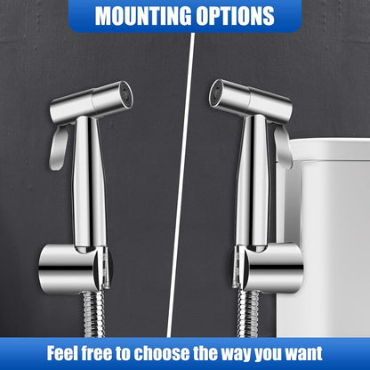 ORANGEHOME Bidet Toilet Sprayer Kit, Handheld Stainless Steel Baby Diaper Cloth Washer and Full Pressure Leakproof Pet Shower Sprayer