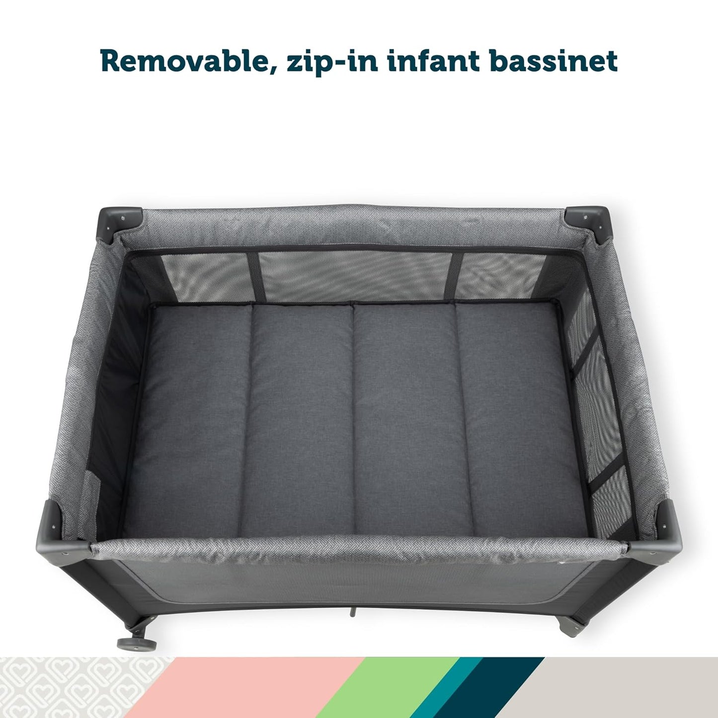 Safety 1st Basic 2-in-1 Play Yard with Bassinet, Gray