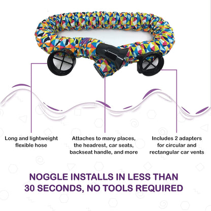 The Noggle-Making The Backseat Cool Again-Quick & Easy to Use Car Travel Accessories for a Comfy Ride Summer or Winter-Air Vent Extender Hose Directs Cool or Warm Air to Your Kids - 8ft, Black Ice