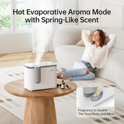 Humidifiers for Bedroom, 4L Top Fill for Large Room, 32H Runtime, Quiet Ultrasonic Cool Mist Humidifier for Home, Indoor, Baby Nursery, Plants, Easy to Clean & Fill, White
