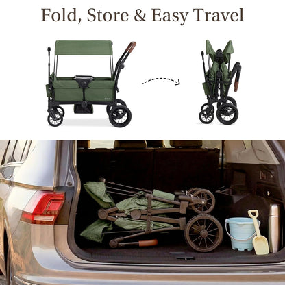 Evolur Velo Rider Travel Stroller – Compact, Lightweight Umbrella Stroller for Toddlers 6–36 Months, One-Hand Fold, Footrest, Rear Platform, 5-Point Harness, Portable & Travel-Friendly