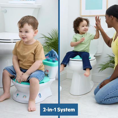 Bright Starts Disney Junior Minnie Mouse My Size Potty Training Toilet, Toddler Potty Chair with Flushing & Cheering Sounds, Removable Seat with Splash Guard & Handles, Ages 18+ Months, Up to 50 lbs