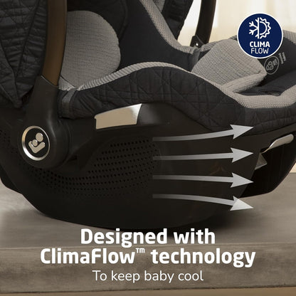 Maxi-Cosi Peri 180 Rotating Infant Car Seat, Baby Car Seat Rotating Carseat, Swivel Car Seat, Onyx Wonder