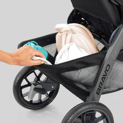 Chicco Bravo LE ClearTex Full-Size Stroller for Babies and Toddlers, UPF-Rated Canopy, GREENGUARD Gold Certified, Lightweight, One-Hand Compact Fold, Pewter/Grey