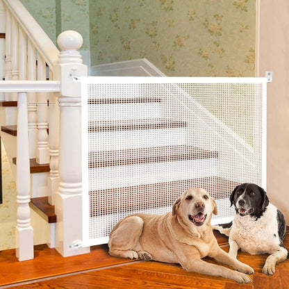 Cupount Baby Gate for Stairs - Dog Gate Indoor Mesh Pet Gates for Doorways (White, 30" H x 34" W)