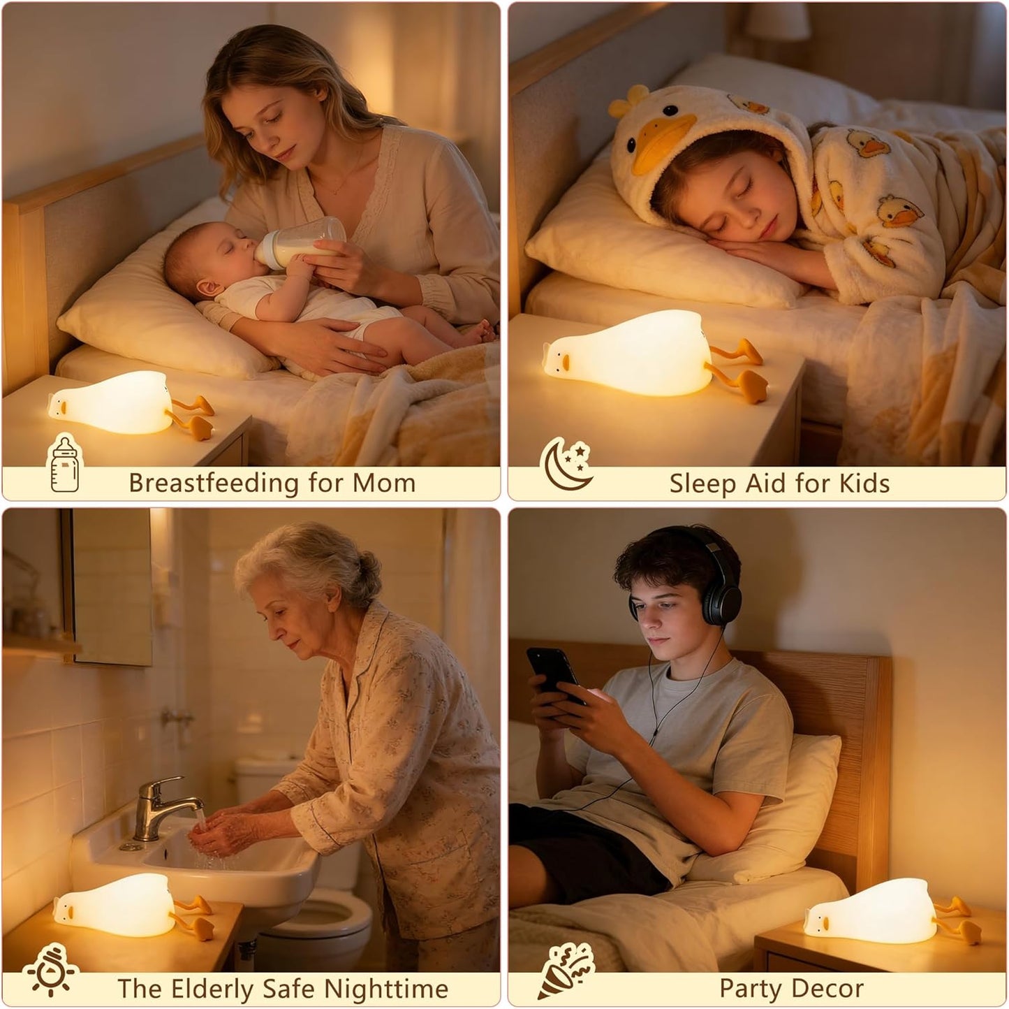 Cute Panda Night Light with White Noise, Sound Machine for Baby Sleeping Aid ,Toddler Sleep Trainer 4 Soothing Sleep Sounds,Timer/Dimmable Nursery Silicone Night Light, Cute Gifts for Kids Boys/Girls