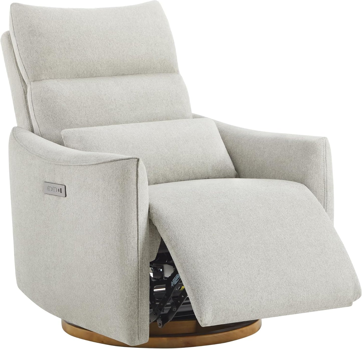 CHITA Swivel Rocker Recliner Chair, Power Nursery Glider Recliner, Nursery Rocking Chair with Adjustable Power Headrest, FSC Certified, Solid Wood Base, Moss Green