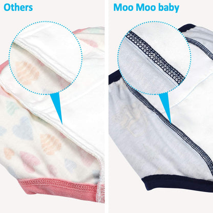 MooMoo Baby 8 Packs Potty Training Pants Cotton Absorbent Training Underwear for Toddler Boy and Girls 2T-9T