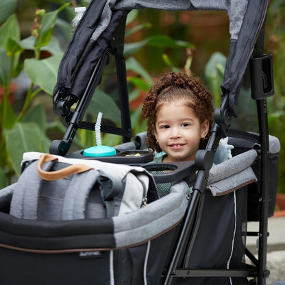Ingenuity 3Dlite Wagon Convenience Lightweight Stroller for Infants, Accommodates up to 50 Pounds and Holds 2 Children, Black/Gray