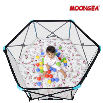 Octagon Playpen Mat Grey, Non Slip 8 Panel Playpen Mattress Mat Fits Regalo Extra Large Play Yard and hiccapop XL 69" Baby Playpen, Grey Star Octagon Playard Pad