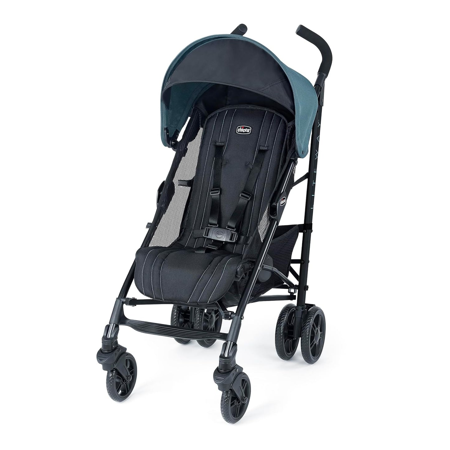 Chicco Liteway Stroller, Compact Fold Baby Stroller with Canopy, Lightweight Aluminum Frame Umbrella Stroller, for Use with Babies and Toddlers up to 40 lbs, Dune/Brown