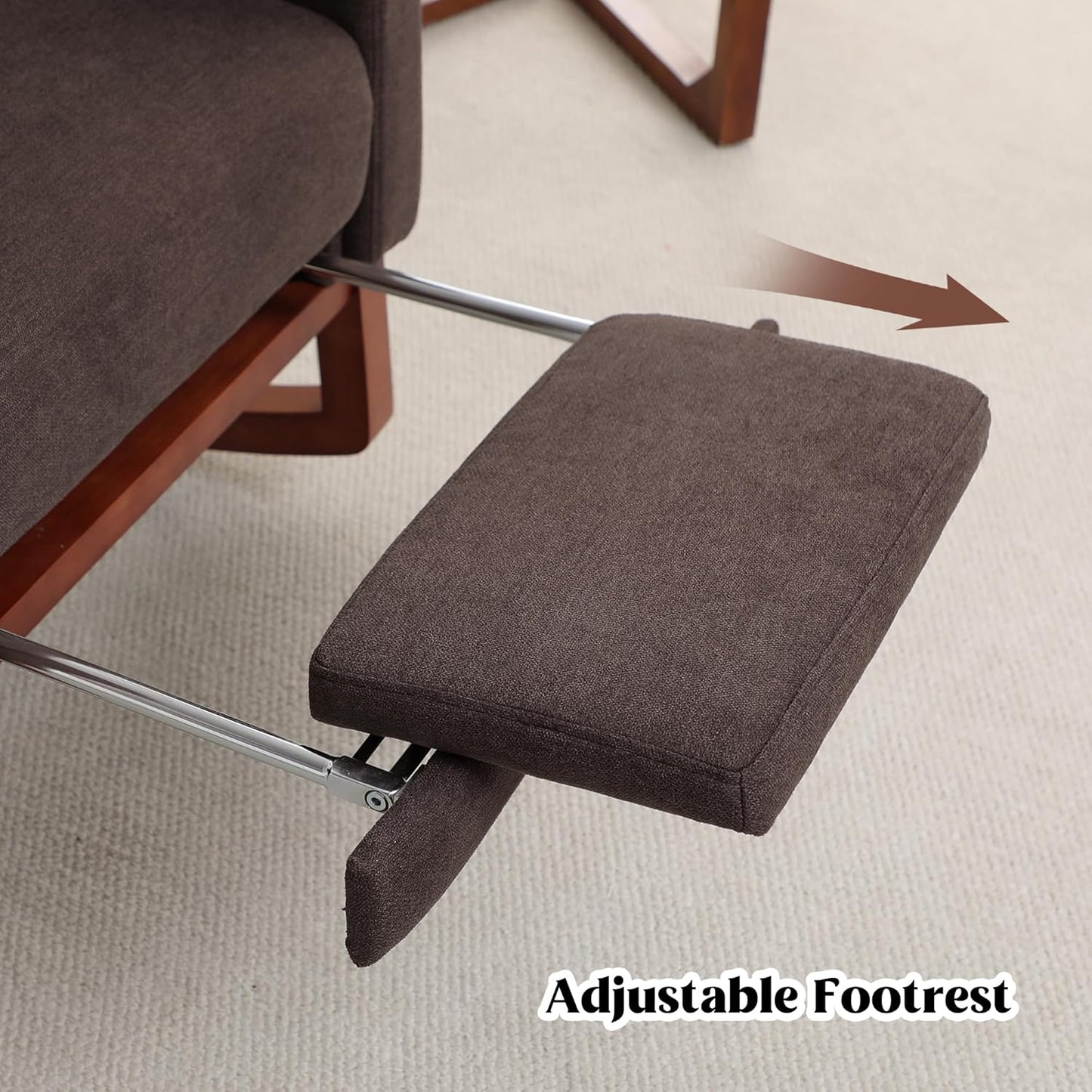HCHAIRH Rocking Chair Nursery, Nursery Rocking Chairs with Foot Rest, Comfy Fabric Glider Rocker Nursing Chair with High Back for Nursing, Living Room, Bedroom, Beige