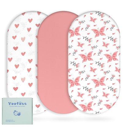 Yoofoss Pack and Play Sheets Fitted, Mini Crib Sheets 2-Pack for Pack N Play Mattress, Stretchy Playard Sheet, Soft and Breathable Green+Giraff