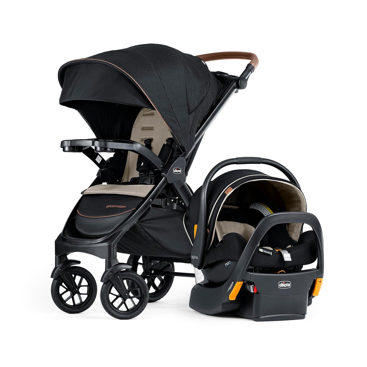 Chicco Bravo LE ClearTex Full-Size Stroller for Babies and Toddlers, UPF-Rated Canopy, GREENGUARD Gold Certified, Lightweight, One-Hand Compact Fold, Pewter/Grey