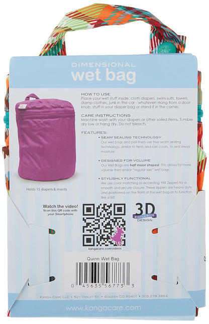 Kanga Care Wet Bag Seam Sealed Waterproof 3D Dimensional for Baby Cloth Diapers, Travel, Beach, Pool, Gym, Swim | Clover - Colors A