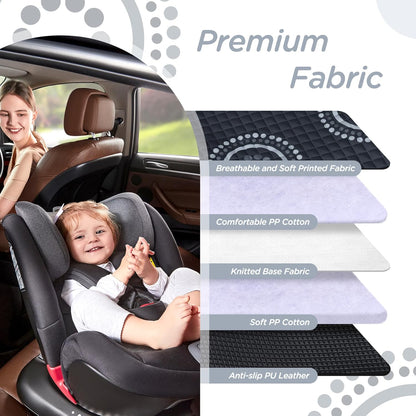 Potty Training Car Seat Protector, Waterproof Car Seat Cover for Toddlers, Piddle Pads for Baby Carseat, Stroller, Non-Slip & Machine Washable (Black, 2PC)