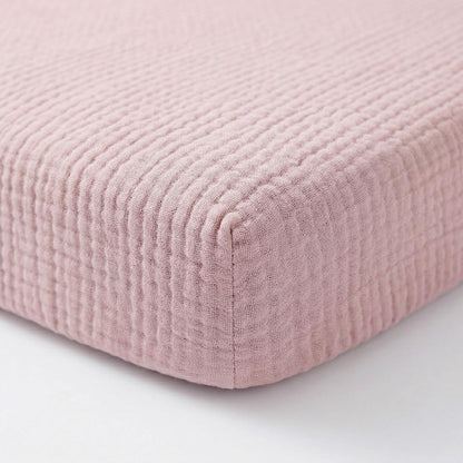 Muslin Bassinet Sheet Compatible with Maxi-COSI Iora & Iora Air Bedside Sleeper - 100% Cotton Rectangular Mattress Pad Cover (33"x20"), Breathable & Soft, Boho (1 Pack Blue)