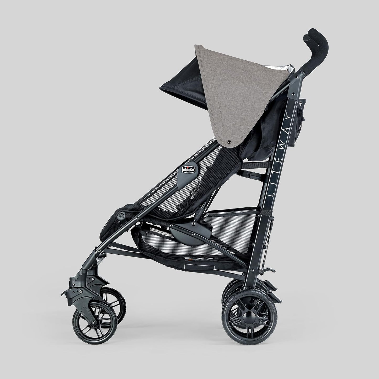 Chicco Liteway Stroller, Compact Fold Baby Stroller with Canopy, Lightweight Aluminum Frame Umbrella Stroller, for Use with Babies and Toddlers up to 40 lbs, Dune/Brown