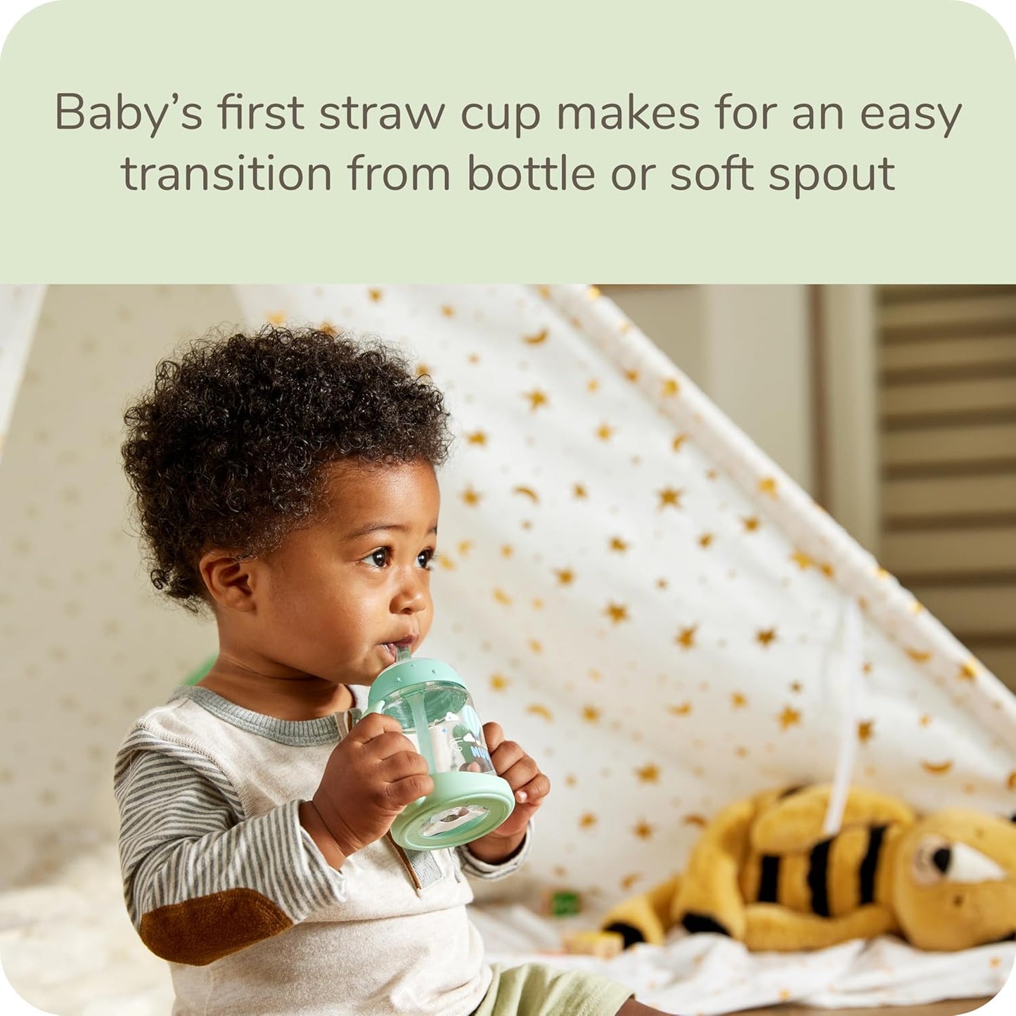 NUK Learner Straw Cup, 10oz, 2-Pack - Toddler Sippy Cup with Soft Straw for Easy Drinking, Suitable for Ages 8 Months and Up, Timeless Collection