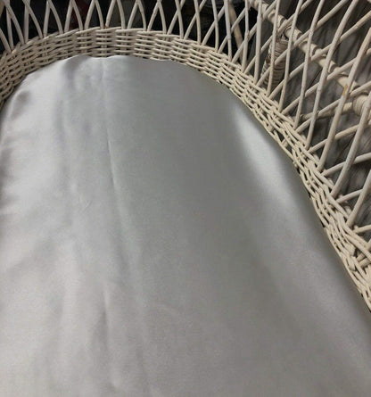 100% Mulberry Silk Cradle Sheets Fitted 18x36x4 - Great for Baby Hair, Fits Most Bedside Sleeper Bassinets Pad Mattress - Soft Silky for Girls Gift for Newborn and Infant, White