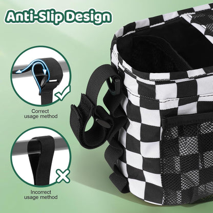 Guiseapue Universal Stroller Organizer with Cup Holder: Stroller Caddy Accessories with Detachable Phone Bag Fit for Uppababy, Non-Slip Straps, Walker Accessories, First Mothers Day Gifts for New Mom