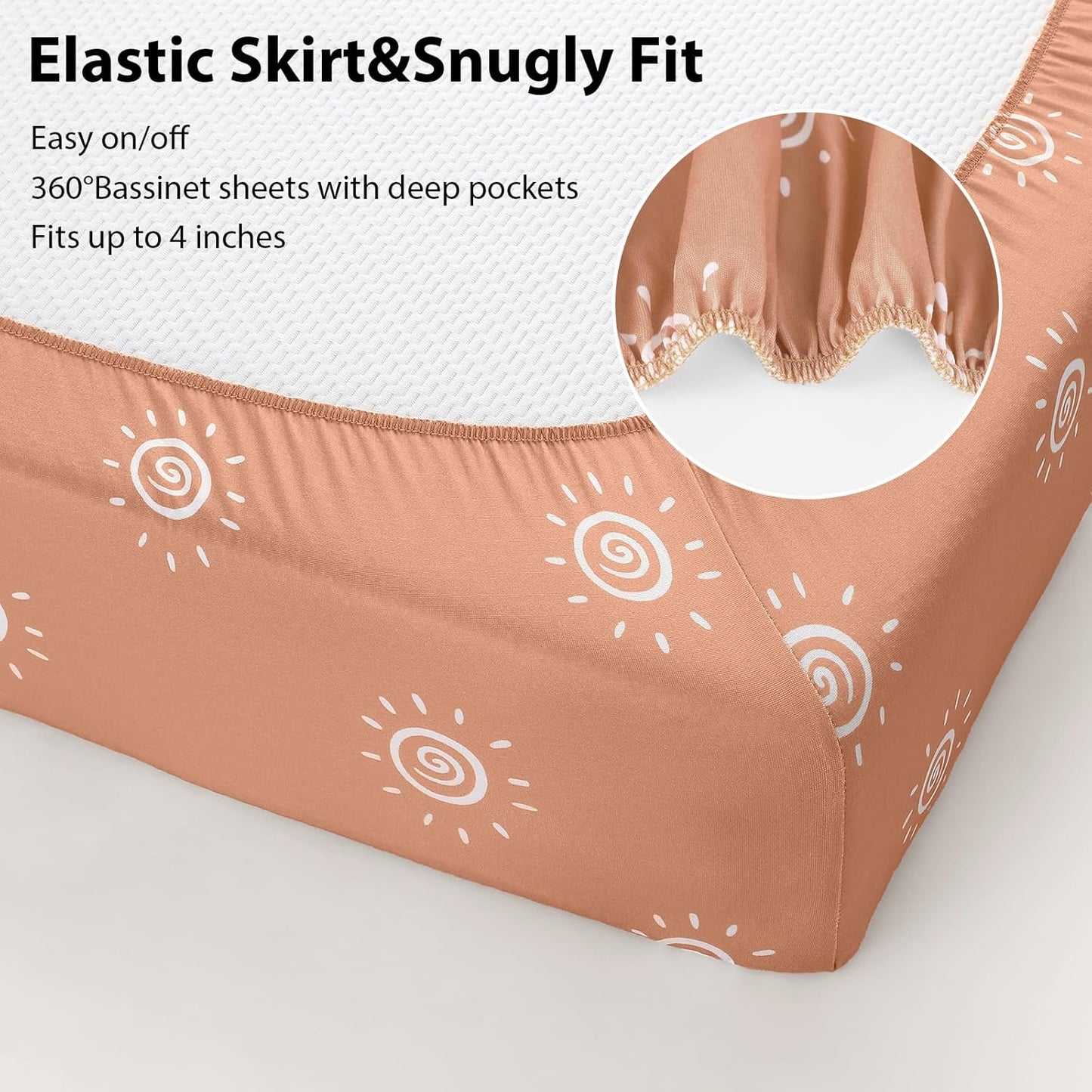 Baby Bedside Bassinet Sheets Girl, 33”x20” Compatible with Baby Delight Dream On Me & Most Rectangle Bedside Sleeper Bassinet Mattress, Super Soft Microfiber Pink Butterfly Flower
