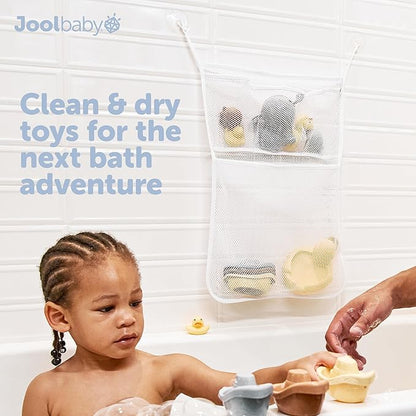 Jool Baby Bath Toy Storage Bag – Mesh Holder for Kids Bathtub Toys – Suctions to Wall, Machine Washable