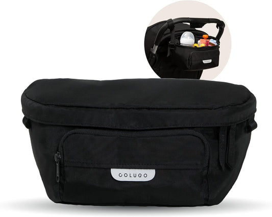 Colugo On-The-Go Stroller Organizer Insert with Zipper, Caddy with Cup Holder, Stroller Accessories for Parents specially designed to fit to your stroller with Non Slip Straps (Dune Zebra)