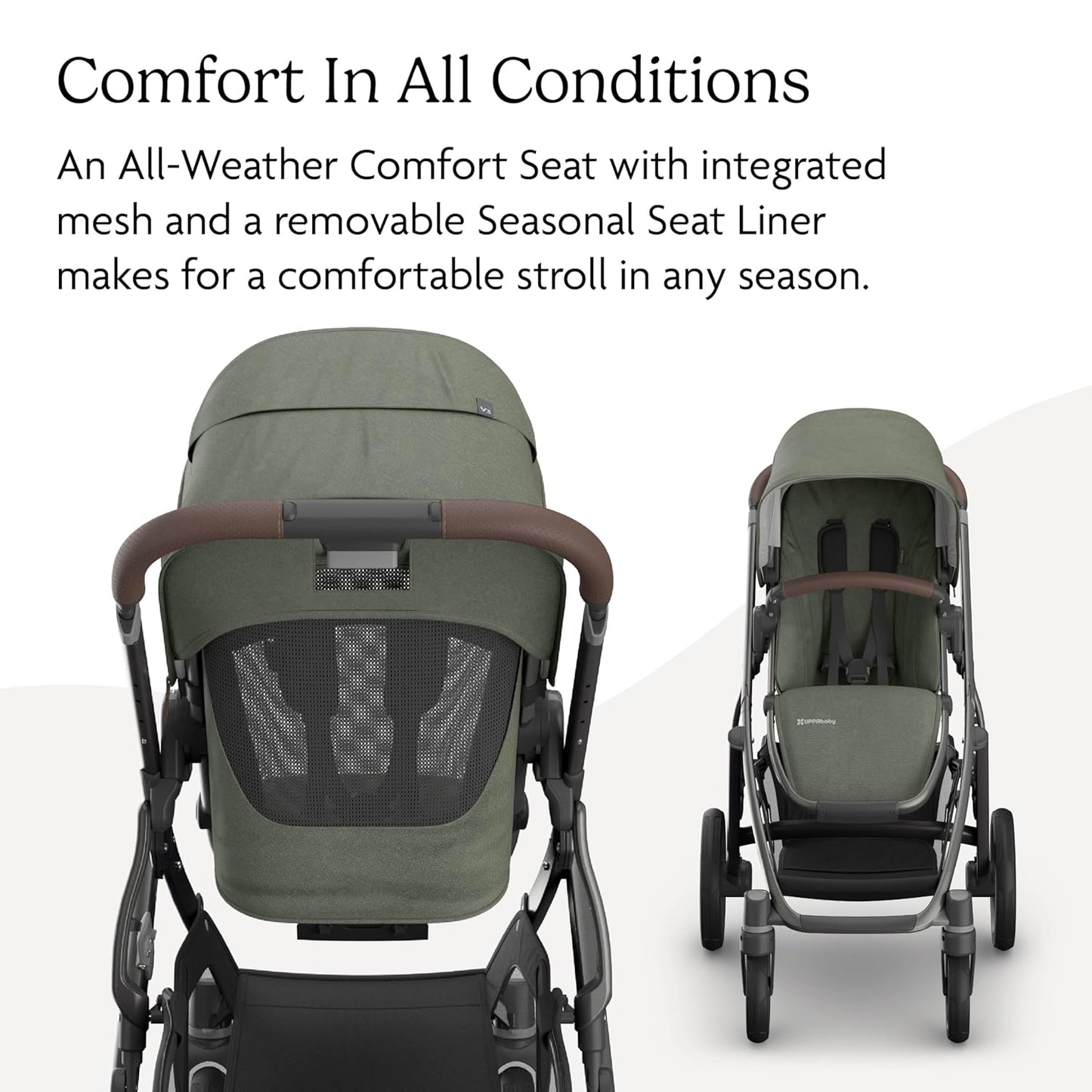 UPPAbaby Vista V3 Convertible Single-to-Double Stroller for Baby & Toddler, 30+ Configurations, Car Seat Compatible, All-Wheel Suspension, XL Basket – Owen (Mocha Mélange/Carbon Frame)