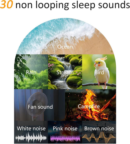 10-60 Mins Simulate Sunrise Alarm Clock: Gentle Wake Up Light Adjustable Brightness, 30 Volume, Bright & Loud Enough for Heavy Sleepers - White Noise Machine with 30 Soothing Sounds, Ease of Use