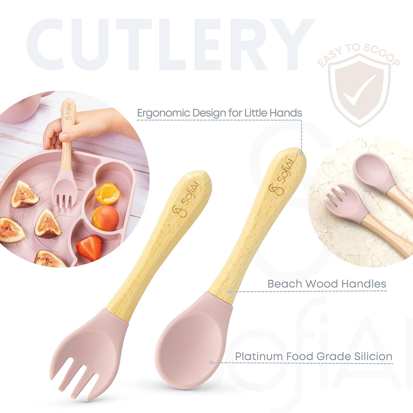 BPA-Free Non-Toxic Silicone Baby Feeding Set – Suction Plate, Bowl, Bib & Cup – 11-Piece Baby Led Weaning Set for Ages 6-18 Months – Eco Gift Bag (Dusty Blue)