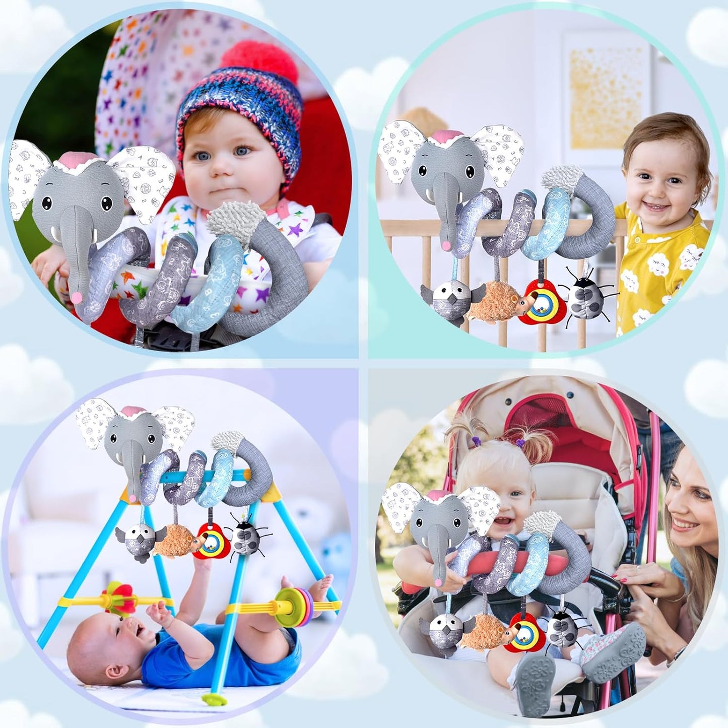 MONSTIME Musical Car Seat Toys Newborn Toys, Stroller Toys Baby Toys 0-6 Months Infant Toys, Baby Toys for Carseat Stroller Crib with Rattles Teether, Baby Toys for 0 3 6 9 12 Boys Girls Enfants