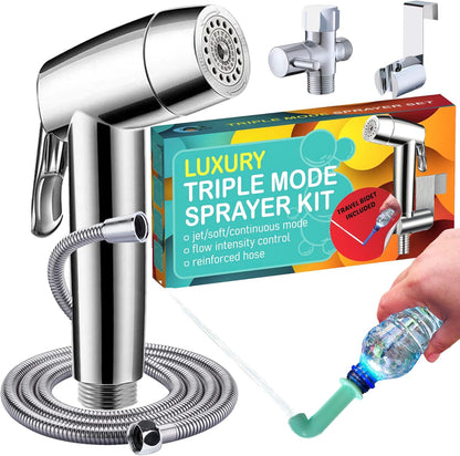 Premium Bidet Sprayer - Handheld Bide Jet Spray for Toilet | Adjustable Water Pressure | Leak-Proof Stainless Steel Toilet Bedit Sprayer | Muslim Shower | Cloth Diaper Washer | Bathroom Bidet