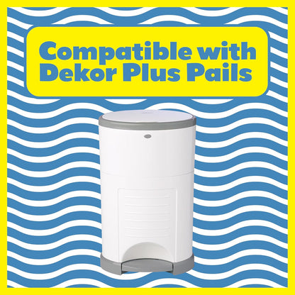 Diaper Pail Refills - Fits Dekor PLUS Extra Thick, Powerful Odor Elimination & Fresh Powder Scent | Easy to Replace and Dispose of Diaper Bag - PLUS size refill bags (5)