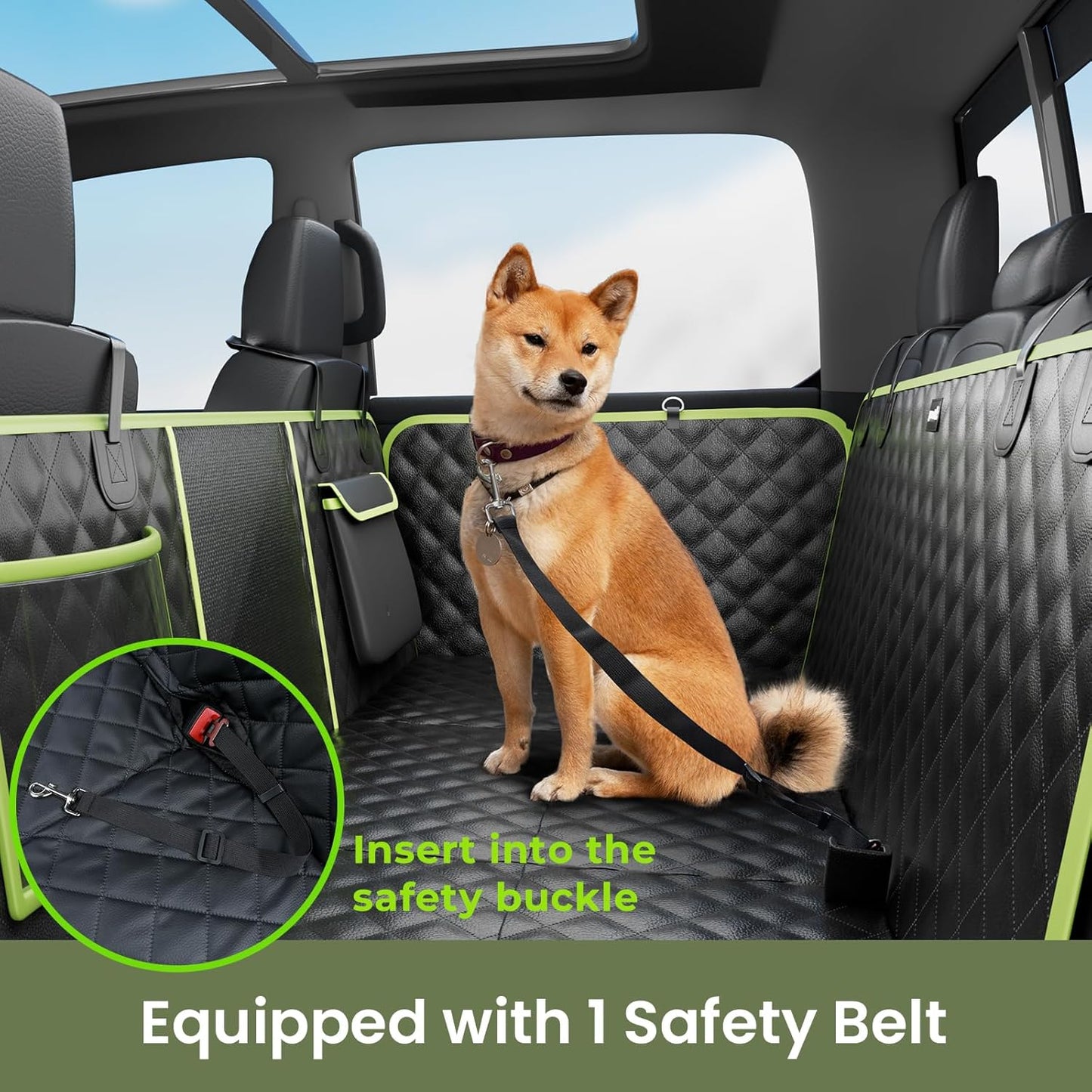 2-in-1 Dog Car Seat Cover for Back Seat, Transform to Passenger Mode - Dog Car Seat, Waterproof, Scratch-resistant, Support to 330lbs, for Outdoor Activities, Travel, to the Vet, for Cars/SUV/Truck