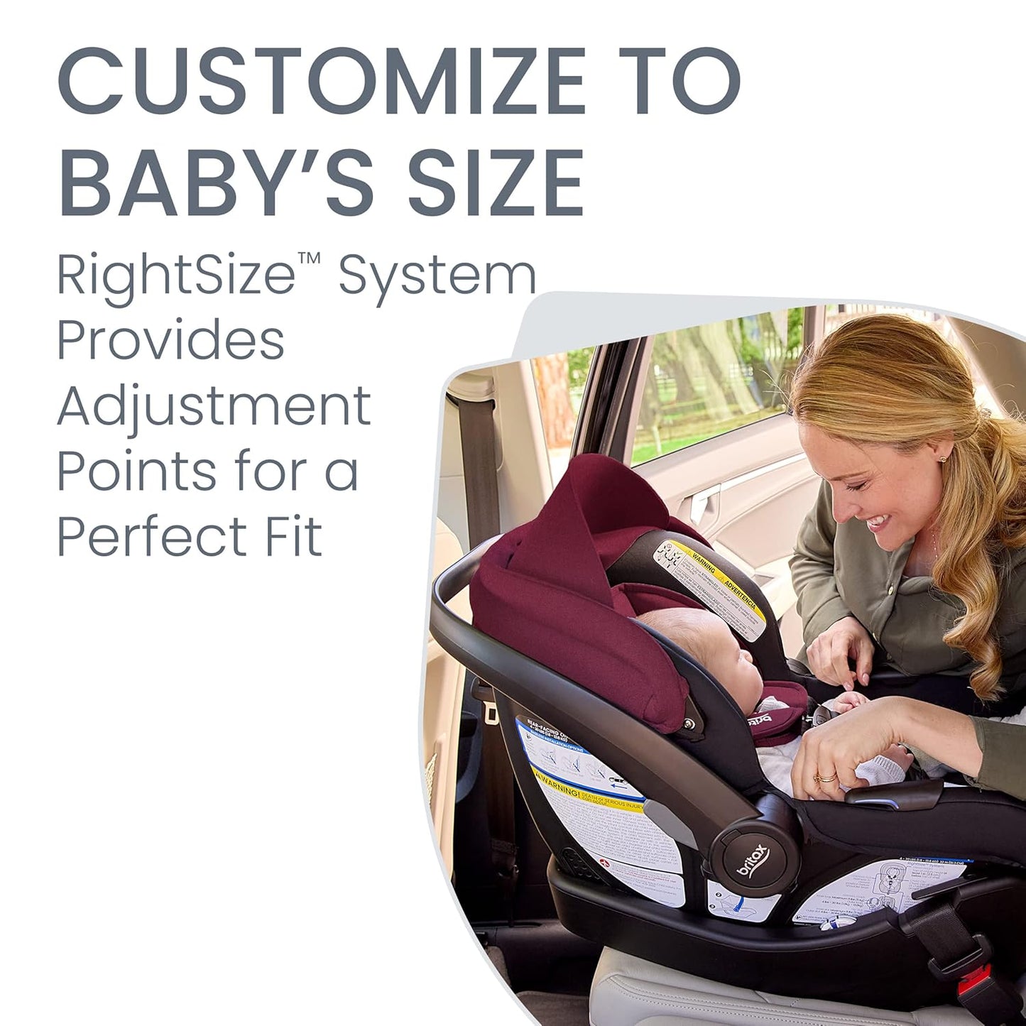 Britax Willow SC Infant Car Seat, Rear Facing Car Seat with Alpine Base, ClickTight Technology, RightSize System, Pindot Stone
