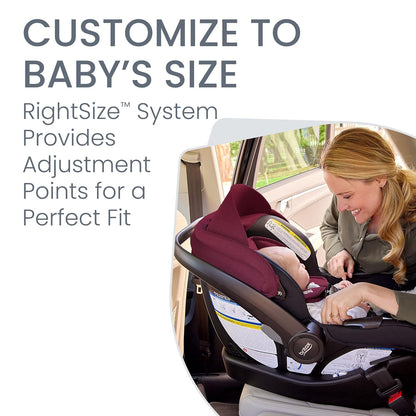 Britax Willow SC Infant Car Seat, Rear Facing Car Seat with Alpine Base, ClickTight Technology, RightSize System, Pindot Stone