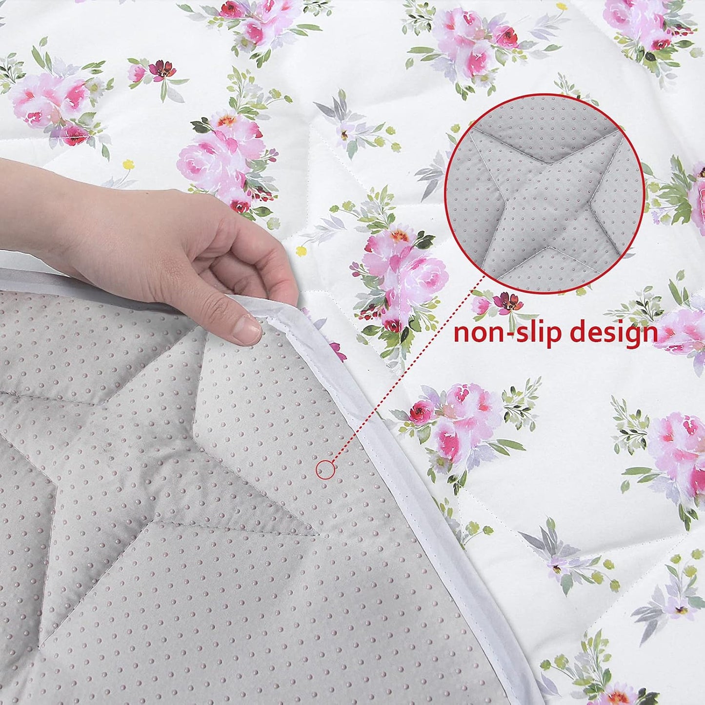 Octagon Playpen Mat Grey, Non Slip 8 Panel Playpen Mattress Mat Fits Regalo Extra Large Play Yard and hiccapop XL 69" Baby Playpen, Grey Star Octagon Playard Pad