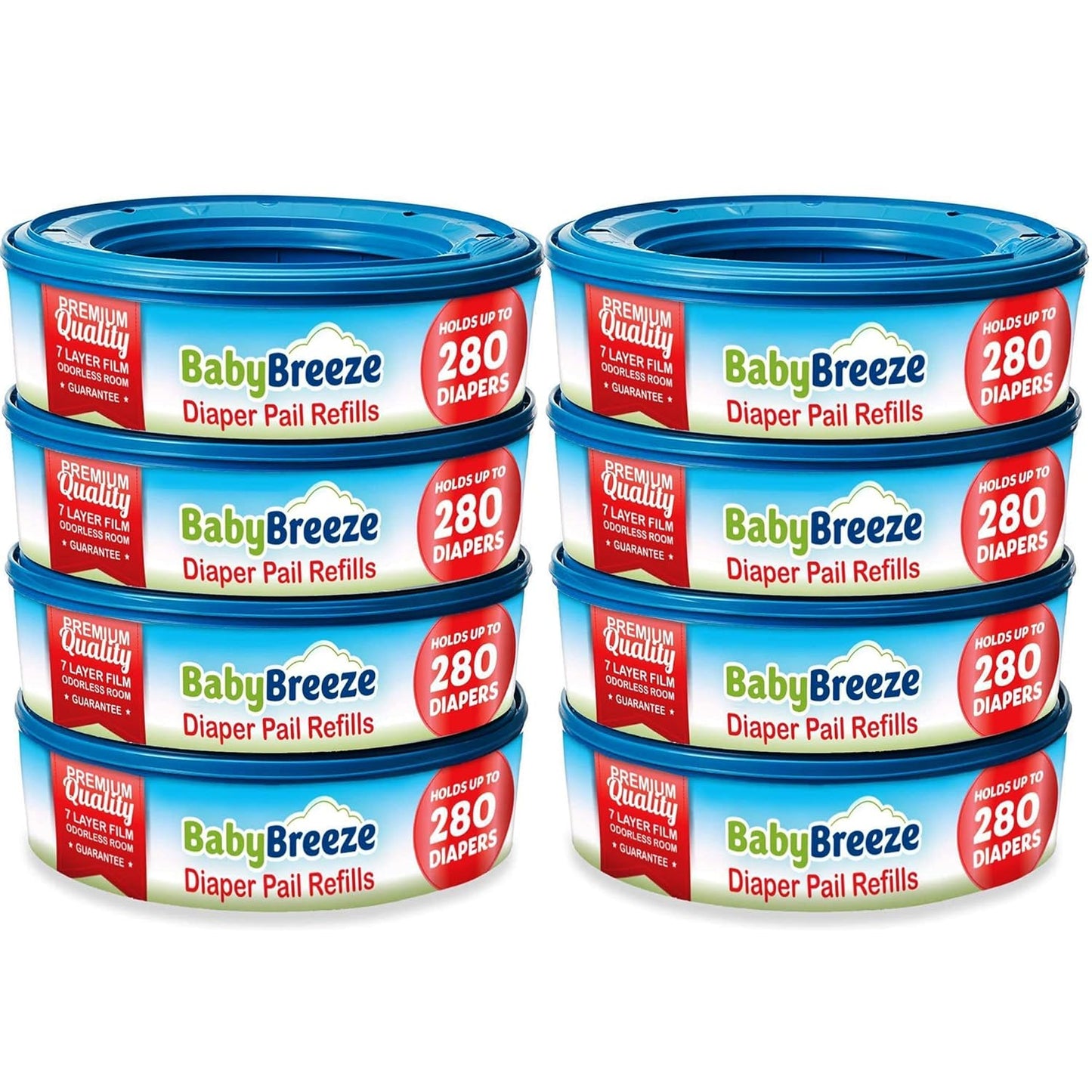 Diaper Pail Refill Bags Compatible with Playtex Diaper Genie- 1960 Count (7 Sets of 1 Pack) – by BabyBreeze