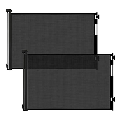 (2 Pack) Retractable Baby Gates for Doorways, Mesh Dog Gate for Stairs, Pet Gate Indoor, Extends to 55" Wide 33" Tall, Safety Toddlers Gates for Hallways, Indoor & Outdoor Use, Black