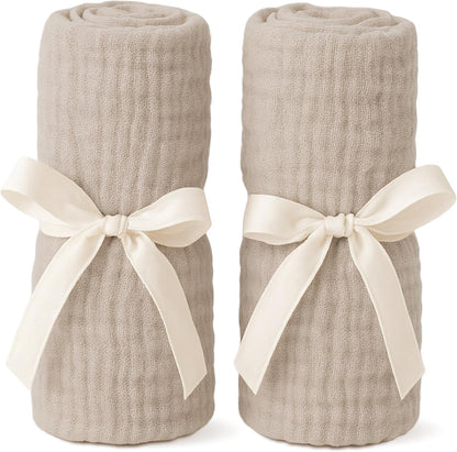 Newton Baby Fitted Sheets for Bassinet & Bedside Sleeper, Essential Bassinet (2-Pack) - Ultra-Breathable, Washable and Ultra-Soft, 100% Muslin, 19" x 35" - Grey
