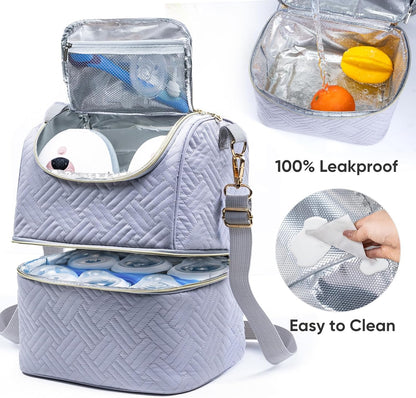 Mam Breastmilk Storage Bag with Ice Pack - Cooler for 6 Bottles Up to 9 Ounce - Insulated Bottle Bag for Daycare