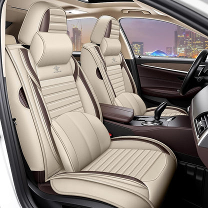 Seat Covers Fit for Mini Convertible 2009-2025 Premium Leather Car Seat Covers, Waterproof Non-Slip and Airbag Compatible, Fashion Car Seat Protector (Black Red,Front Set with Pillow)