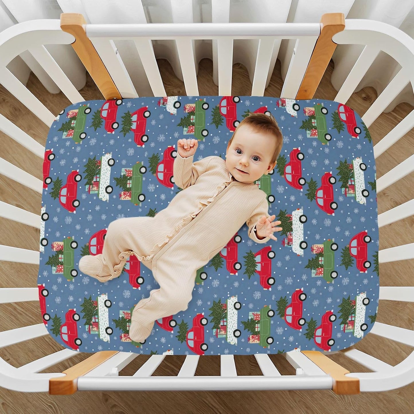 Baby Crib Sheet Cute Goose Flowers Crib Mattress for Boys and Girls Playard Sheet Soft Breathable Fitted Baby Mattress Cover 52x28in