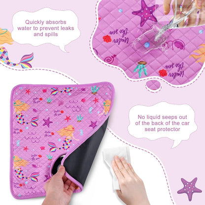 Car Seat Protector for Potty Training, 2 Pack Waterproof CarSeat Liner Toilet Training for Baby Infant Toddler, Dry Seat Piddle Pads Cover for Strollers (Gray)