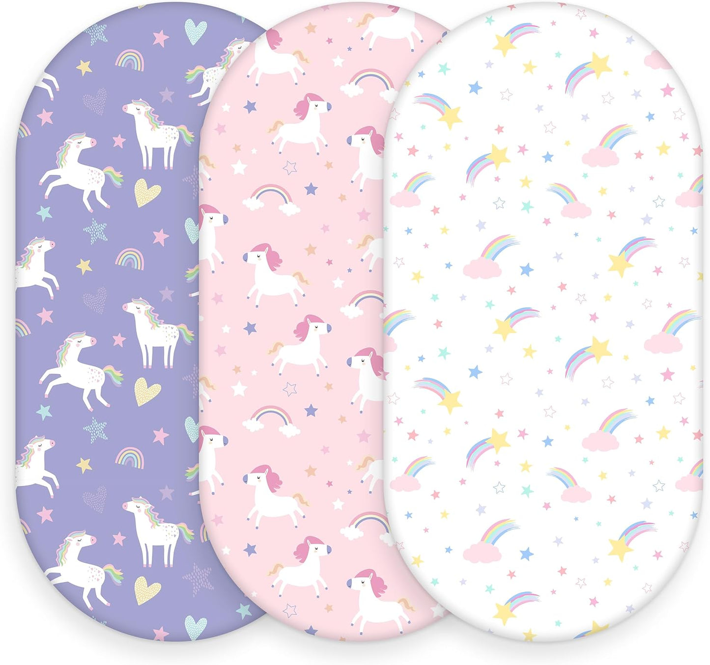 Baby Bedside Bassinet Sheets Girl, 33”x20” Compatible with Baby Delight Dream On Me & Most Rectangle Bedside Sleeper Bassinet Mattress, Super Soft Microfiber Pink Butterfly Flower