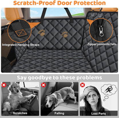 URPOWER Dog Car Seat Cover for Pets 100% Waterproof Seat Cover Hammock 600D Heavy Duty Scratch Proof Nonslip Durable Soft Back Seat Covers for Cars and SUVs